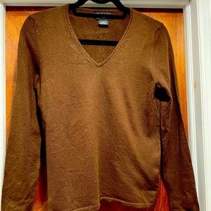Dark brown check merino wool sweater